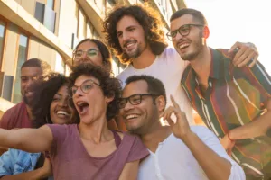group of people having fun